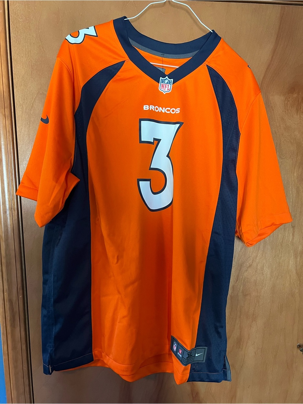 Denver Broncos Orange #3 Nike Game Jersey Wilson. XL